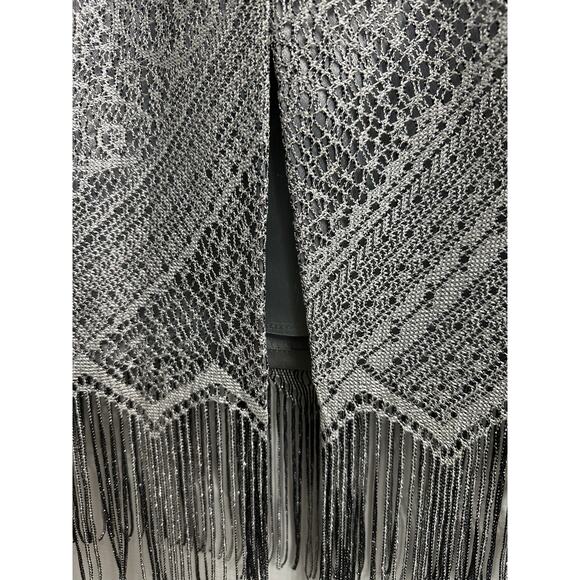 Caramia Vintage Metallic Gray Western 2 piece Suit Jacket Skirt Tassel Womens 12 - Picture 10 of 13